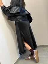 Gonna satin lunga -nera