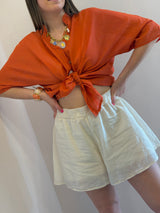 Camicia in mussola papaya - Tensione in
