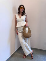 Pantalone Palmy bianco La Petite ètolie Paris