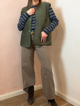 Gilet trapuntato oliva