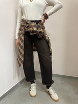 Camicia check in panetto beige