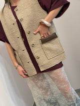 Abito in felpa bordeaux + pizzo Susy Mix