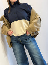 Felpa doppio colore blu navy Tensione in