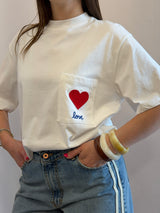 T-shirt bianca love - Tensione in