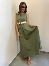 Abito lungo oliva Susy Mix