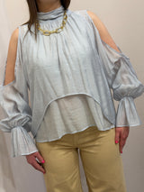 Blusa manica aperta azzurro polvere You Decide