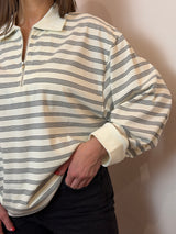 Polo Oversize a Righe con Zip - Lumina