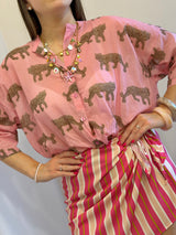 Camicia in mussola rosa - Tensione in