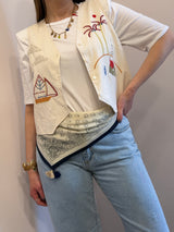Gilet smanicato ricamato