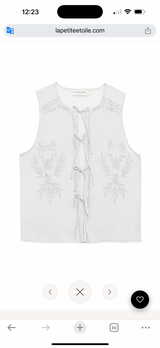 Top bianco ricamato La Petite Ètolie