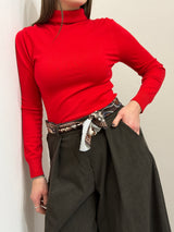 Maglione collo alto rosso Susy Mix