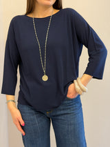 Girocollo over rotolino Kontatto blu