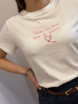 Maglietta ricamata “ cose e persone “