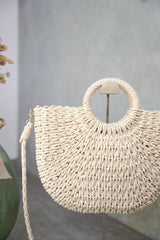 Borsa ventaglio in rafia