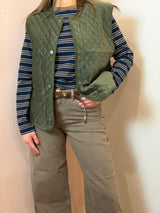 Gilet trapuntato oliva