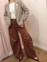 Blazer Pied-de-Poule con Spilla Gioiello