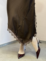 Gonna satin lunga-moro