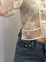 Camicia crop in pizzo Tensione in