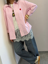 Camicia love rosa pastello
