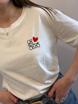 Maglietta ricamata love