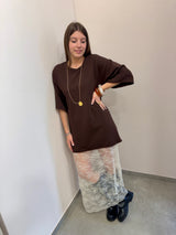 Abito in felpa cioccolato + pizzo Susy Mix