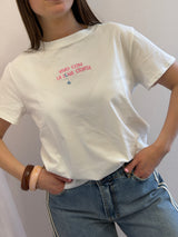 T-shirt con ricamo- luna storta