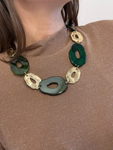 Collana verde cerchi irregolari Kontatto