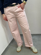 Pantalone Barrell rosa chiaro, in tela di cotone