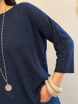 Girocollo over rotolino Kontatto blu