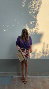 Camicia in mussola viola - Tensione in