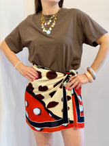 Gonna pareo corta con stampa grafica mix & match - Tensione in