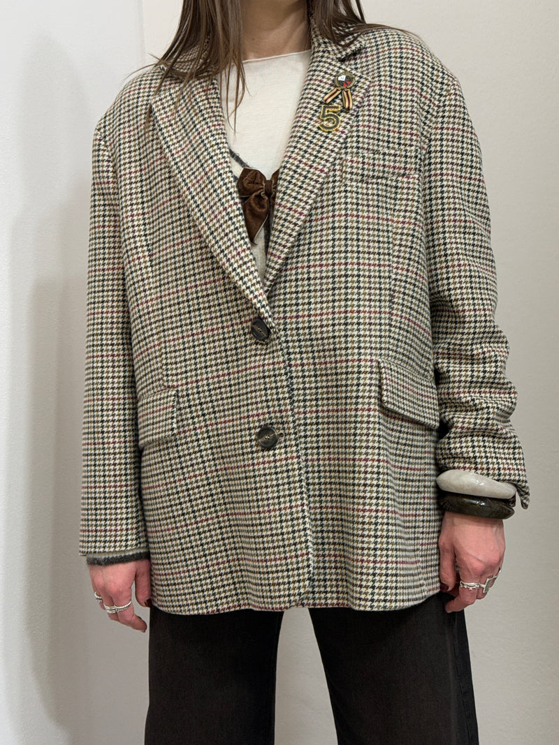 Giacca over pied de poule Kontatto