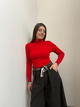 Maglione collo alto rosso Susy Mix