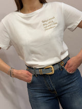 T-shirt ricamata “ canzone di Cremonini” tortora