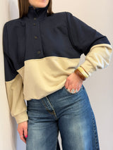 Felpa doppio colore blu navy Tensione in