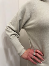 Abito in maglia color sabbia