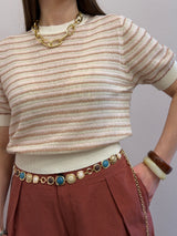 Maglia a Righe in Misto Lino e Cotone - Art Love