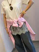 Camicia love rosa pastello