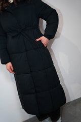 Piumino lungo nero Susy mix