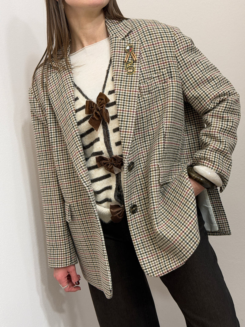 Giacca over pied de poule Kontatto