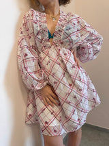 Abito Burgundy check Glamorous