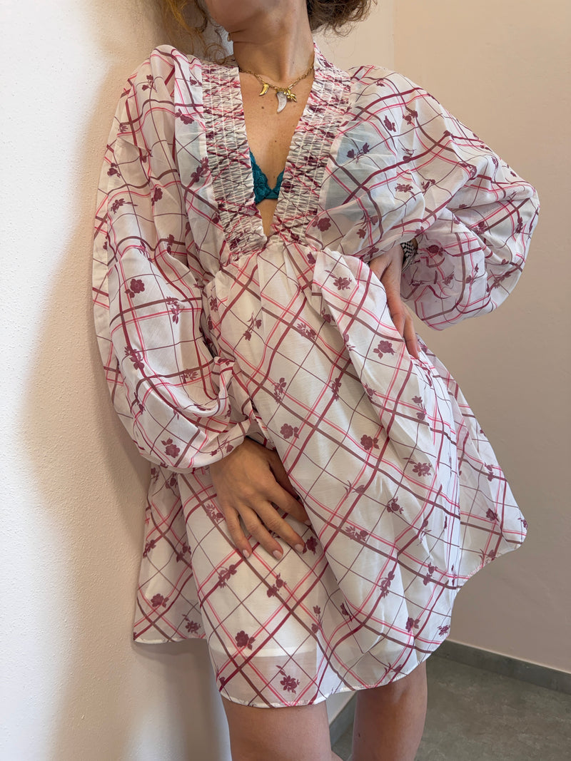 Abito Burgundy check Glamorous