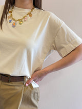 Maglia ampia, color crema - tensione in ￼