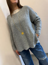 Maglione a barava over grigio chiaro Kontatto