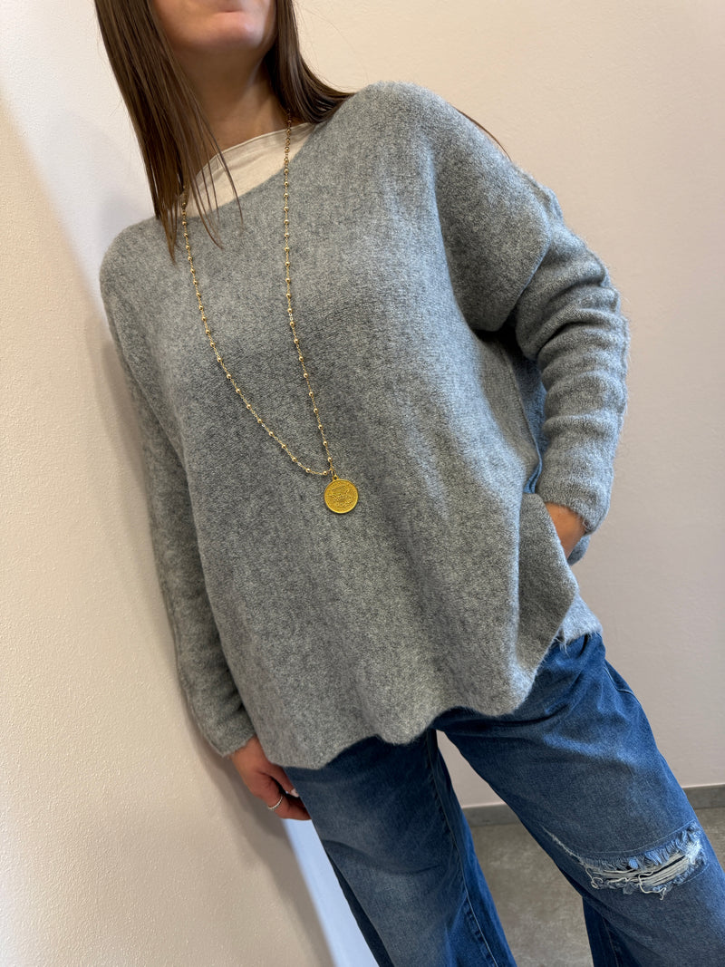 Maglione a barava over grigio chiaro Kontatto