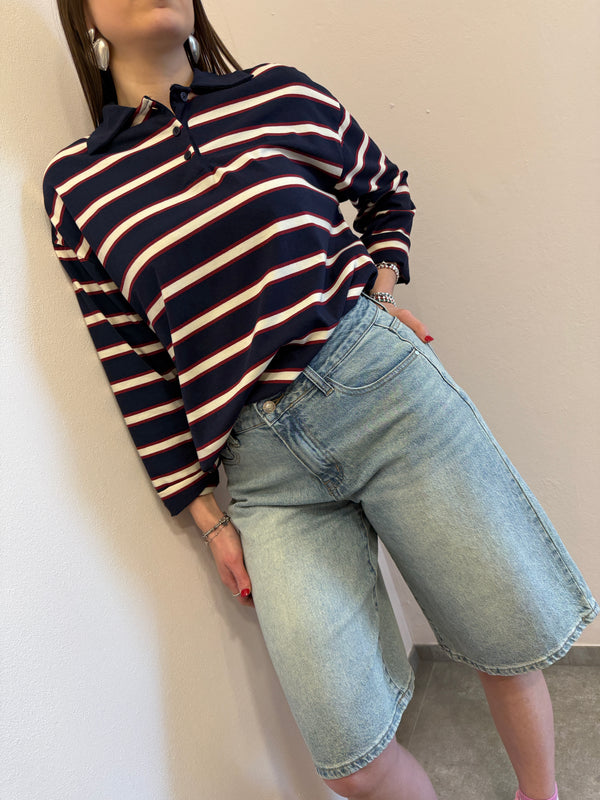 Polo rigata Blu/rossa