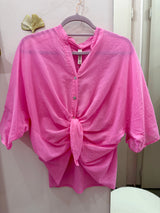 Camicia in mussola rosa Bubble - Tensione in