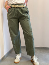 Pantalone dritto verde oliva