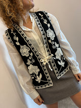 Gilet Nero ricamato