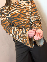 Maglia a maniche lunghe con stampa animalier - Lumina